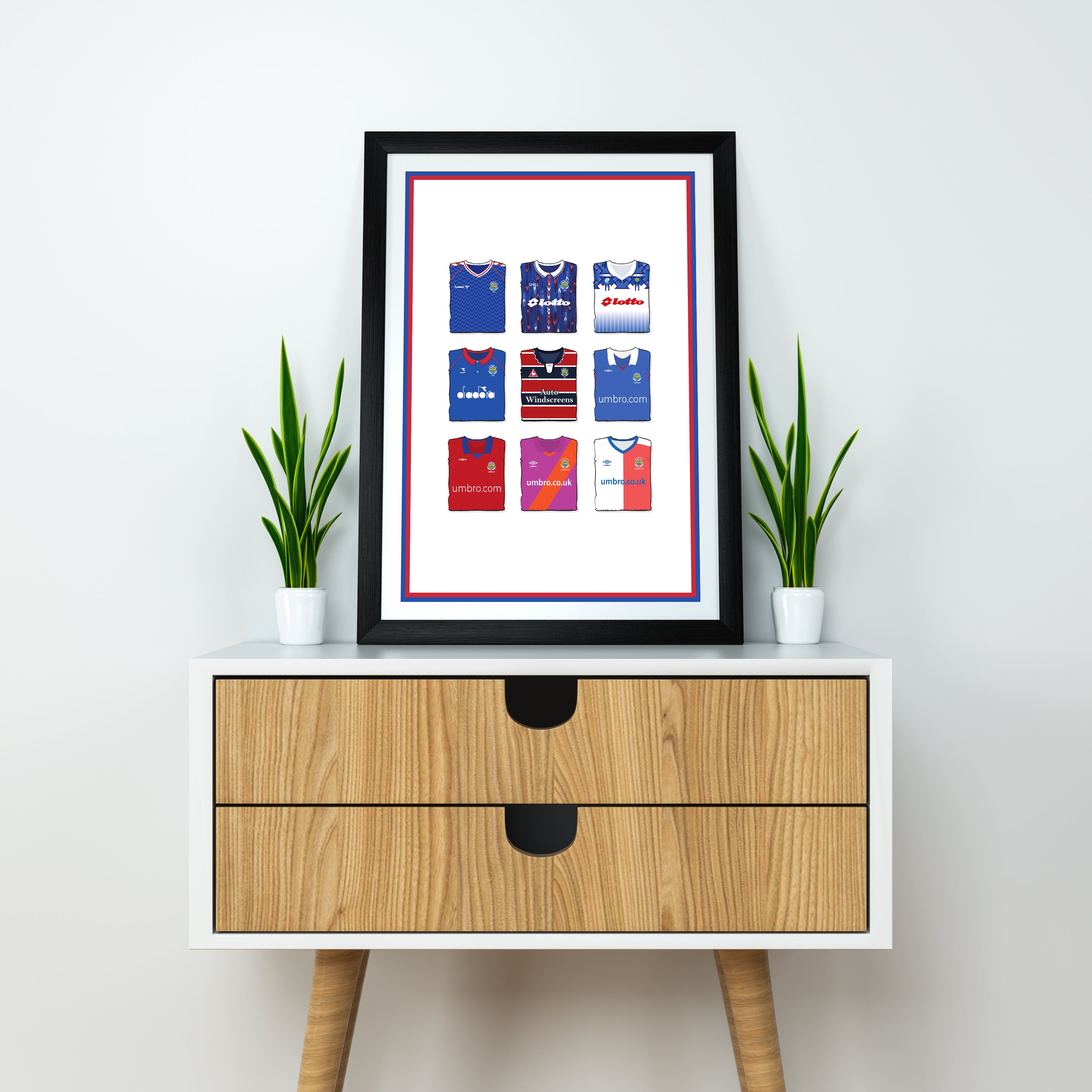 Linfield Heavyweight Art Print - Football Post - Perfect Gift - Birthday Present for Him