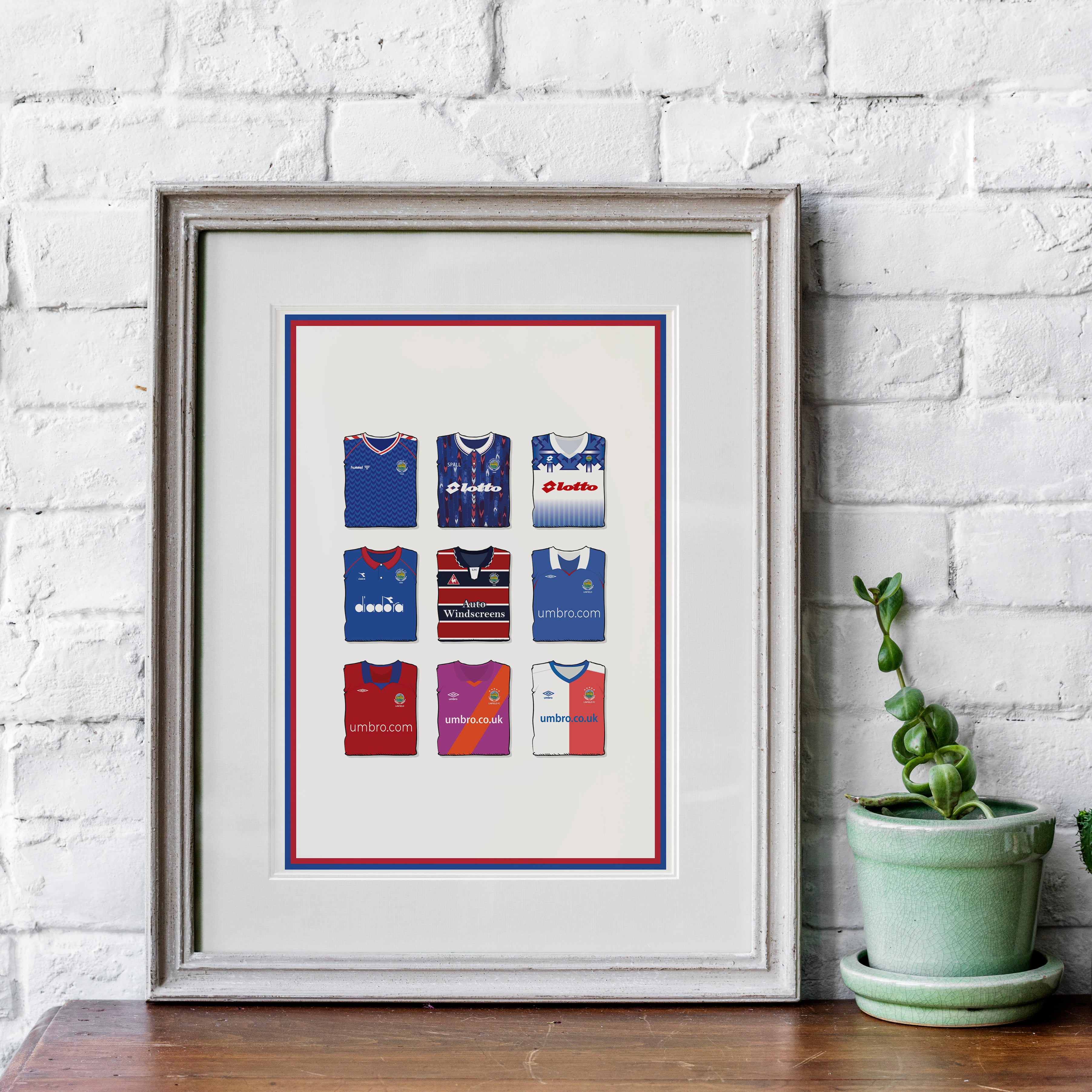Linfield Heavyweight Art Print - Football Post - Perfect Gift - Birthday Present for Him