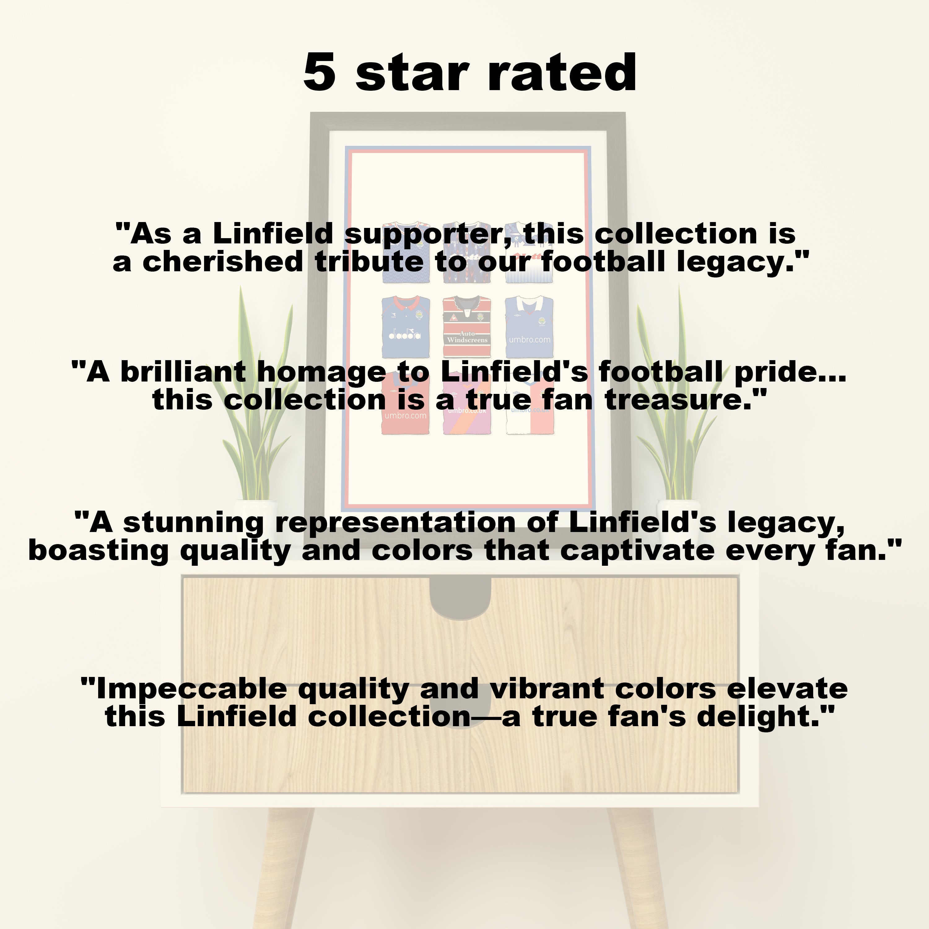 Linfield Heavyweight Art Print - Football Post - Perfect Gift - Birthday Present for Him