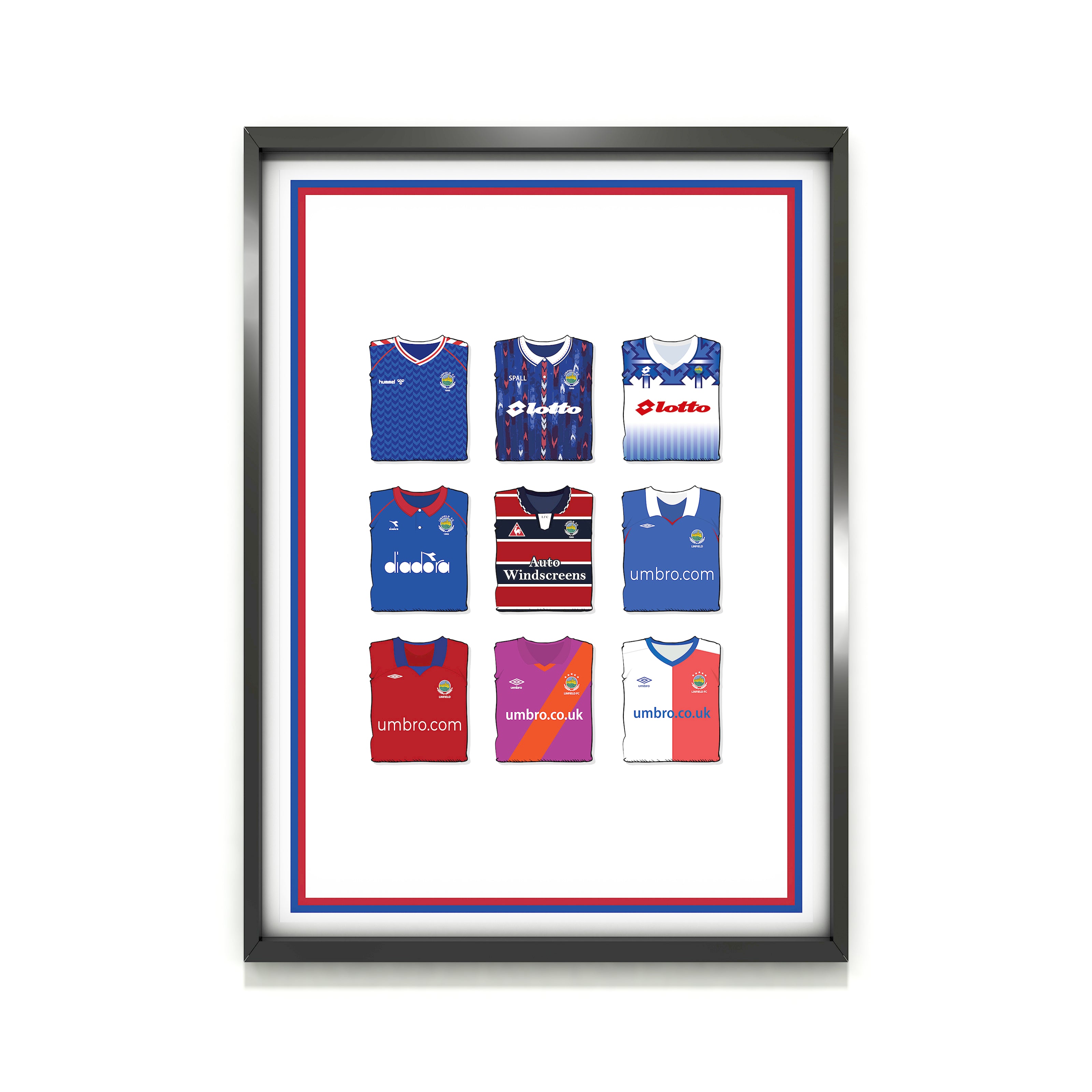 Linfield Heavyweight Art Print - Football Post - Perfect Gift - Birthday Present for Him