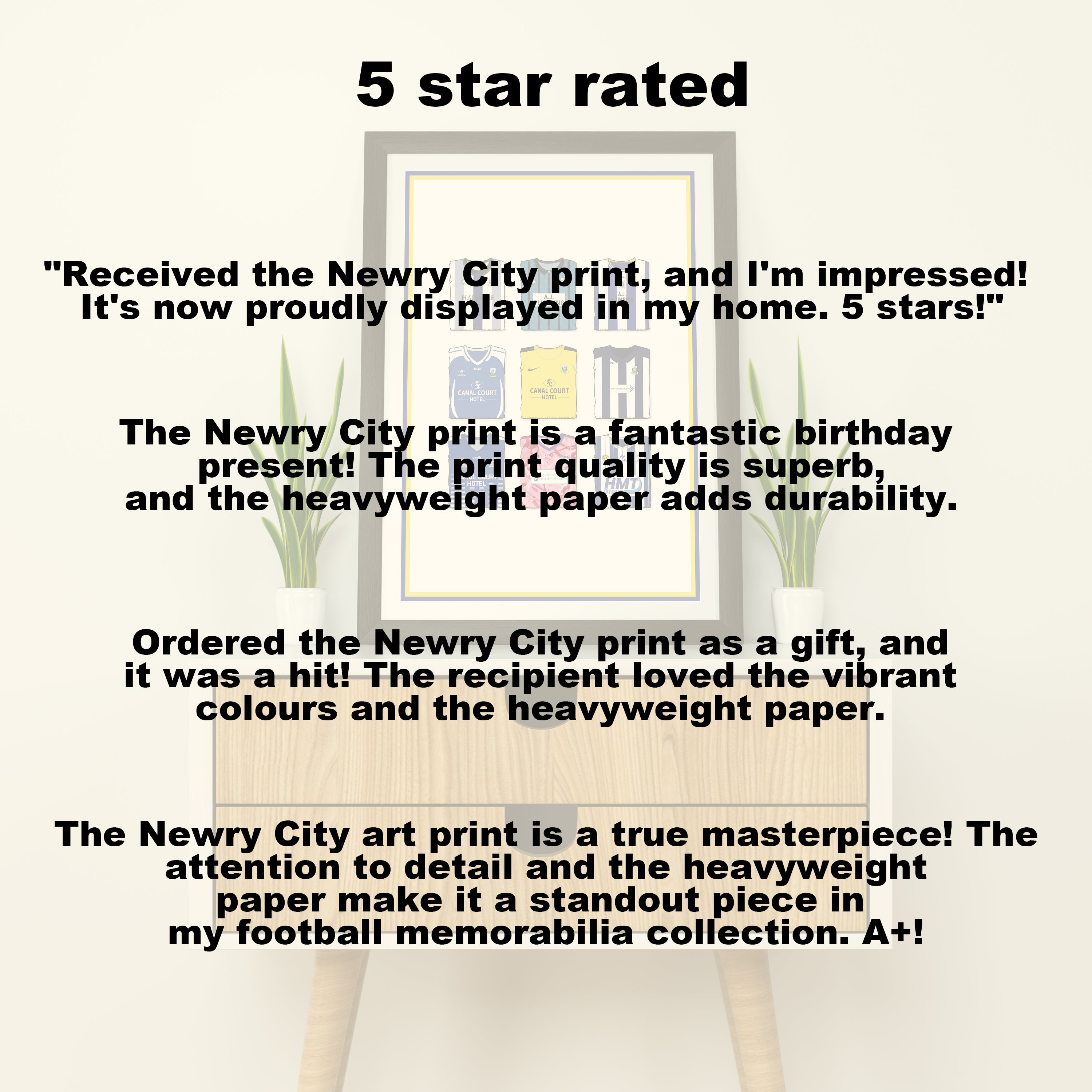 Newry City Heavyweight Art Print - Football Post - Perfect Gift - Birthday Present for Him