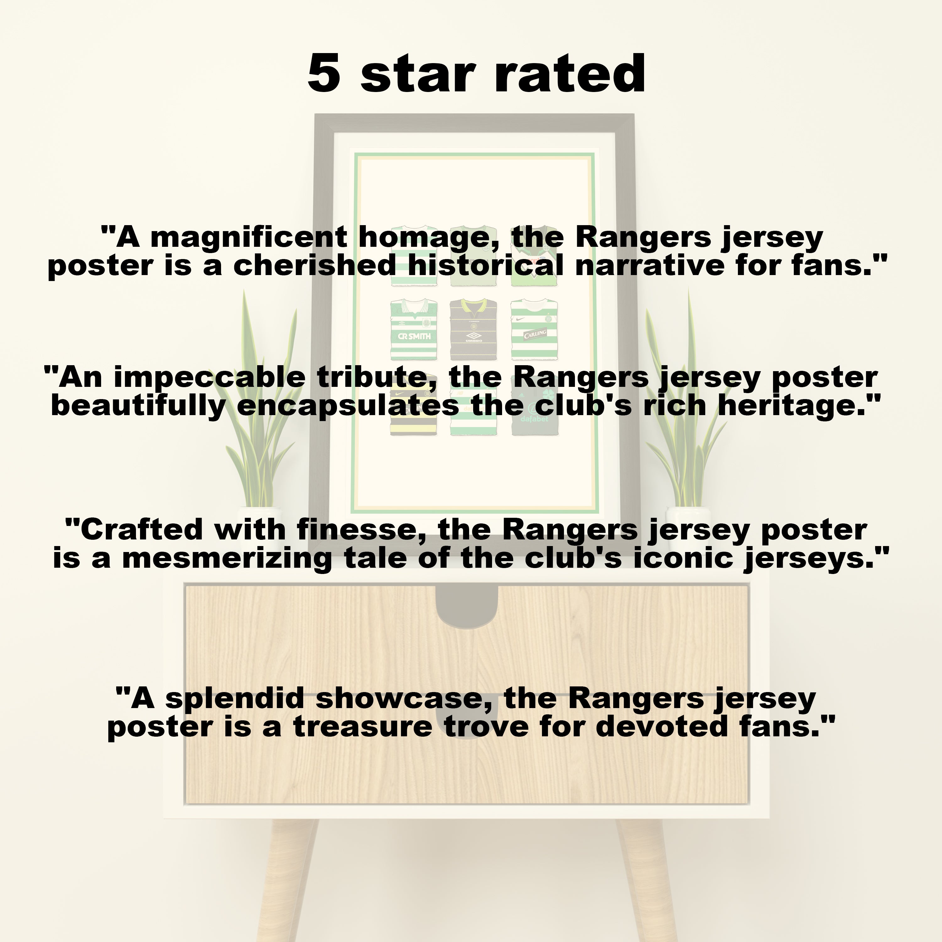 Rangers Collection Heavyweight Art Print - Football Post - Perfect Gift - Birthday Present for Him