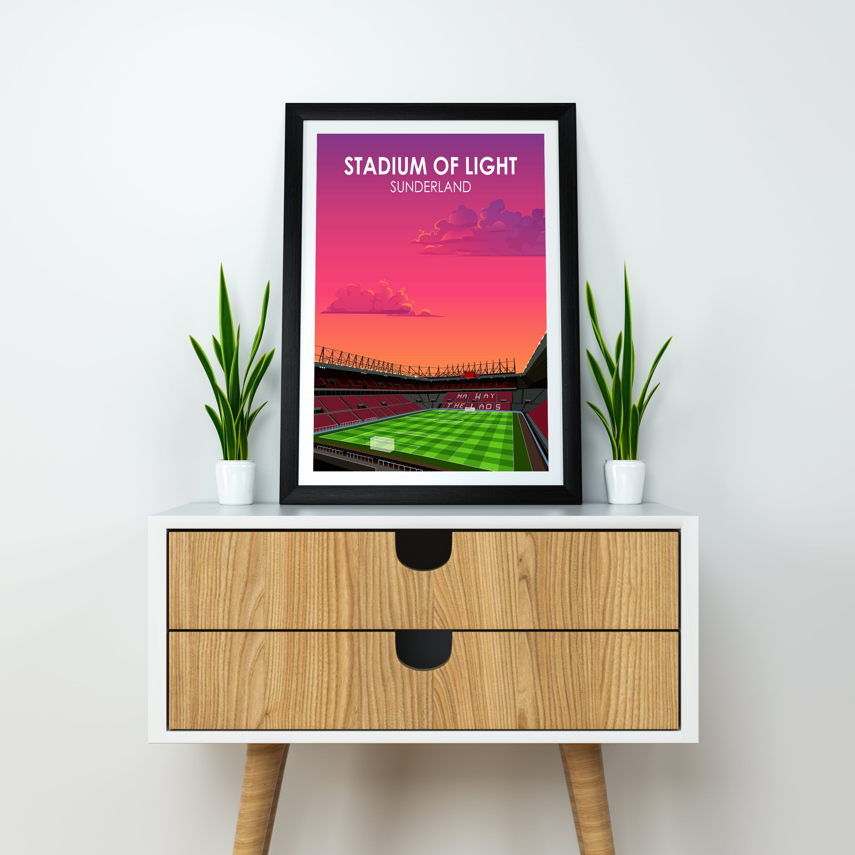 Sunderland Stadium Of Light Heavyweight Art Print - Football Post - Perfect Gift - Birthday Present for Him