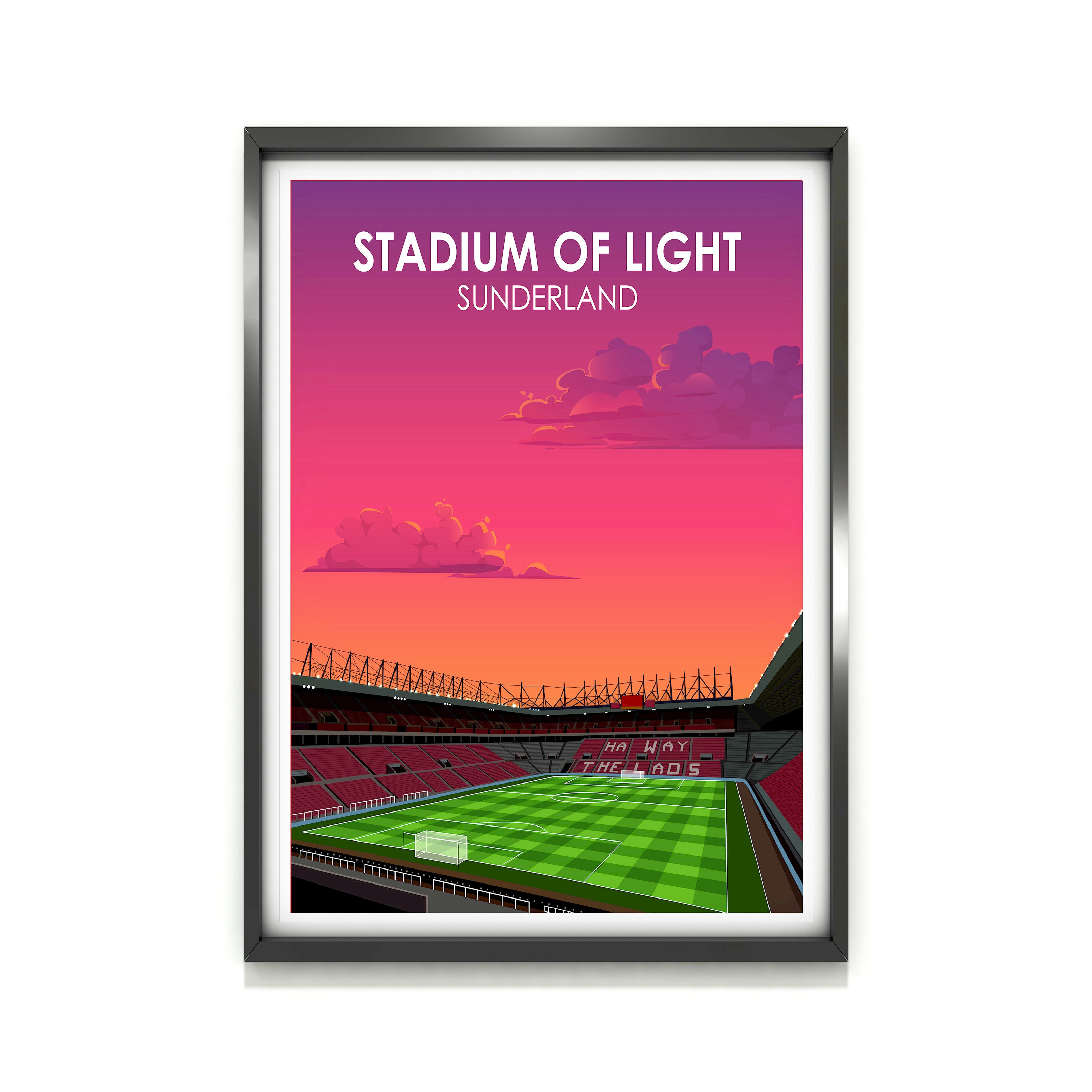 Sunderland Stadium Of Light Heavyweight Art Print - Football Post - Perfect Gift - Birthday Present for Him