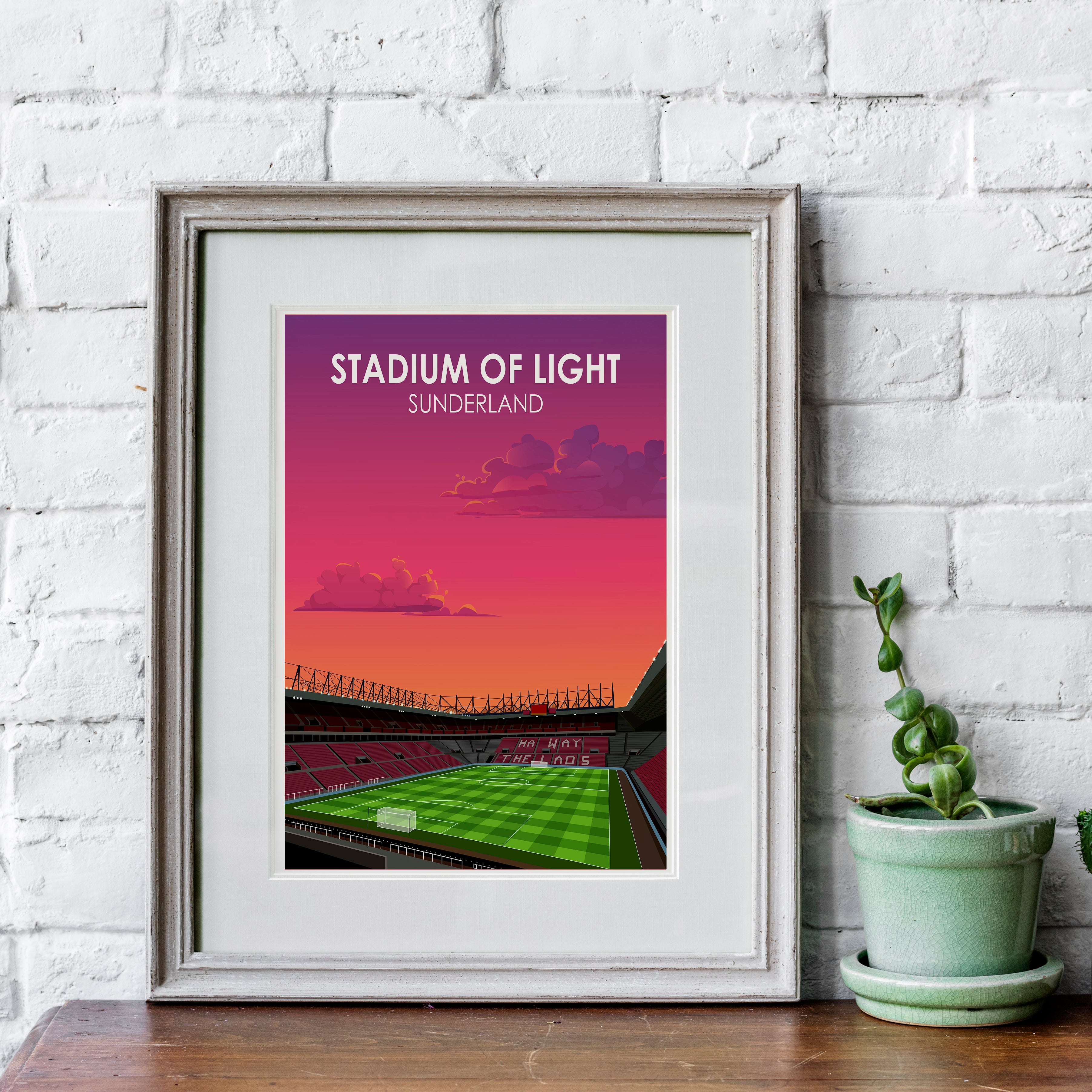 Sunderland Stadium Of Light Heavyweight Art Print - Football Post - Perfect Gift - Birthday Present for Him