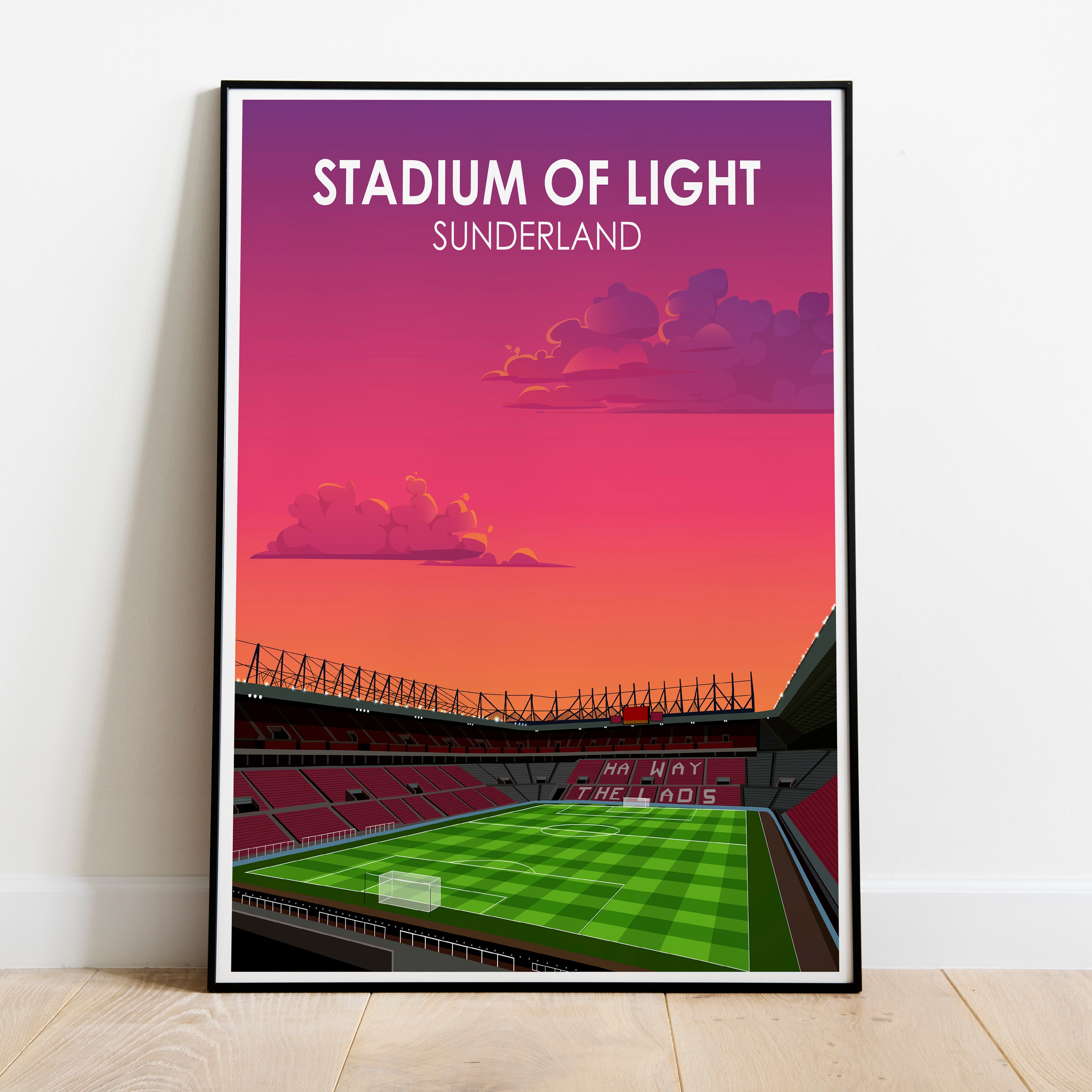 Sunderland Stadium Of Light Heavyweight Art Print - Football Post - Perfect Gift - Birthday Present for Him