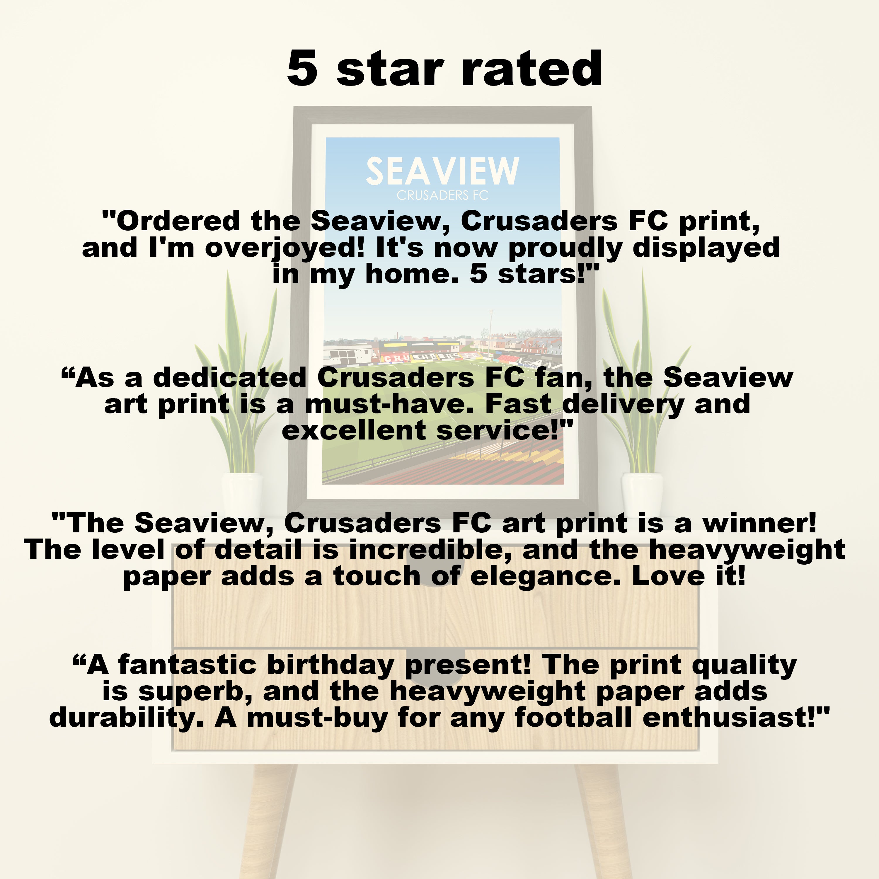 Seaview Crusaders FC Heavyweight Art Print - Football Post - Perfect Gift - Birthday Present for Him